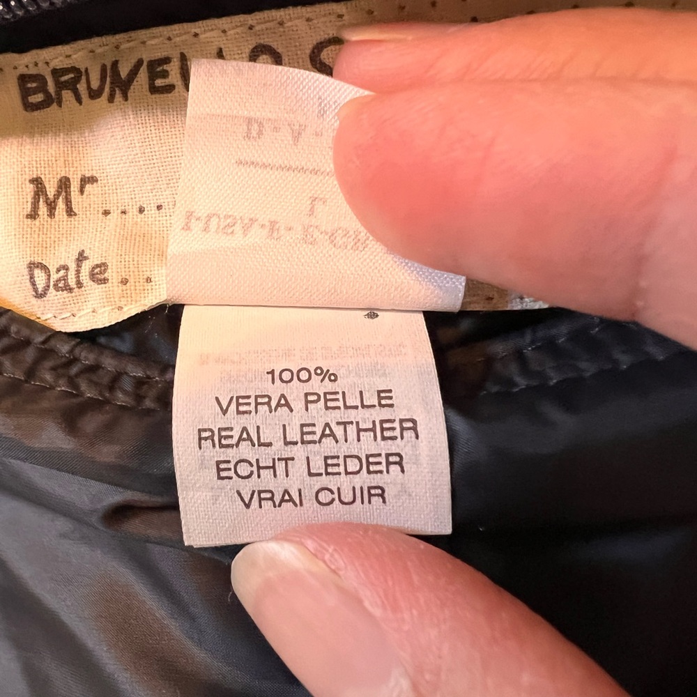 Brunello Cucinelli men’s 100% Leather Jacket size Large - Picture 13 of 16